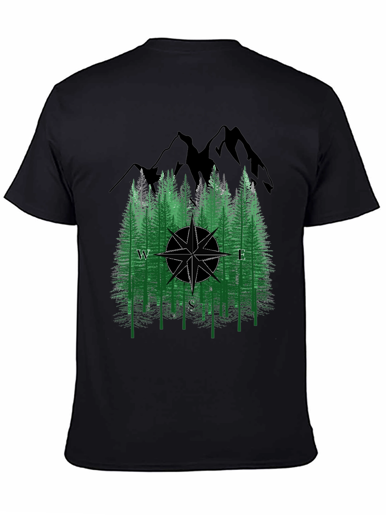 Nature Compass T-Shirt - Black Graphic Tee