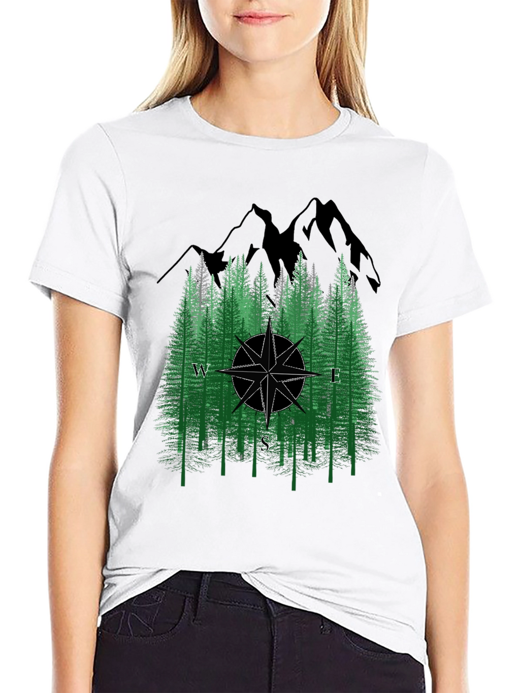 Nature Compass T-Shirt - Black Graphic Tee