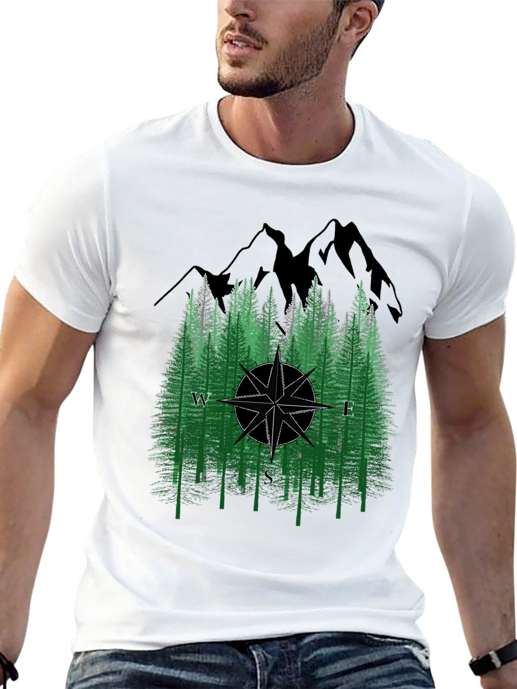 Nature Compass T-Shirt - Black Graphic Tee