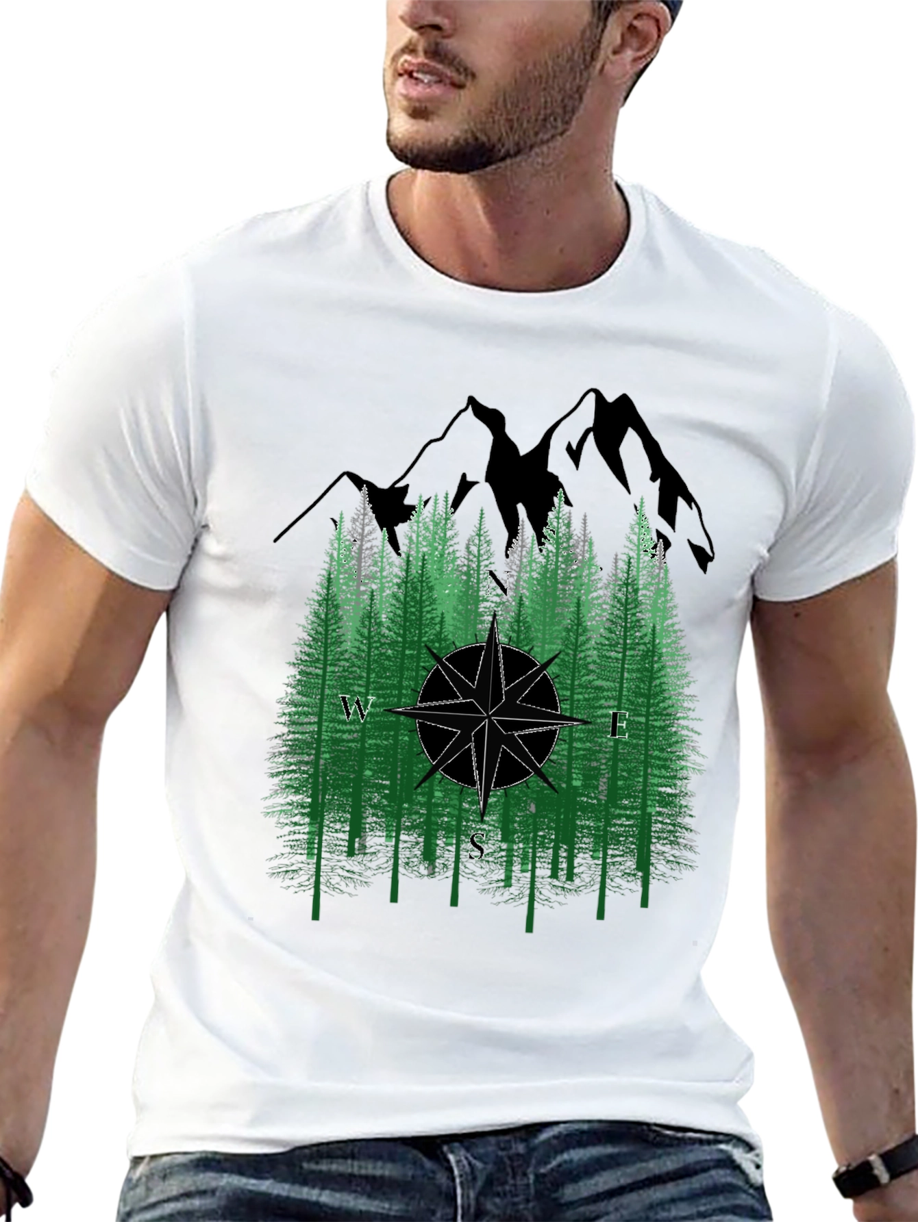 Nature Compass T-Shirt - Black Graphic Tee