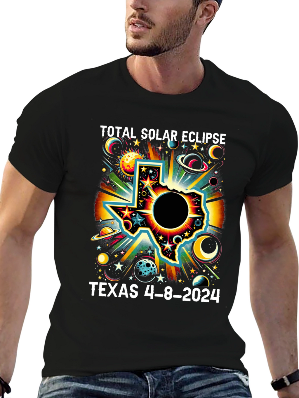 Texas Total Solar Eclipse 4-8-2024 T-Shirt