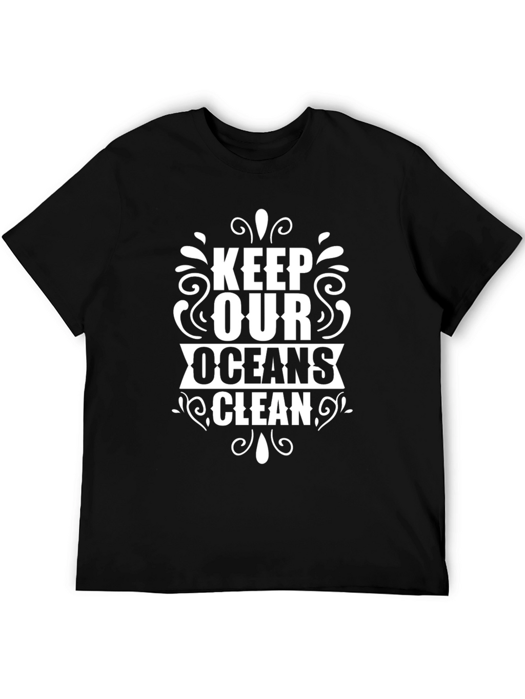 Keep Our Oceans Clean Black T-Shirt