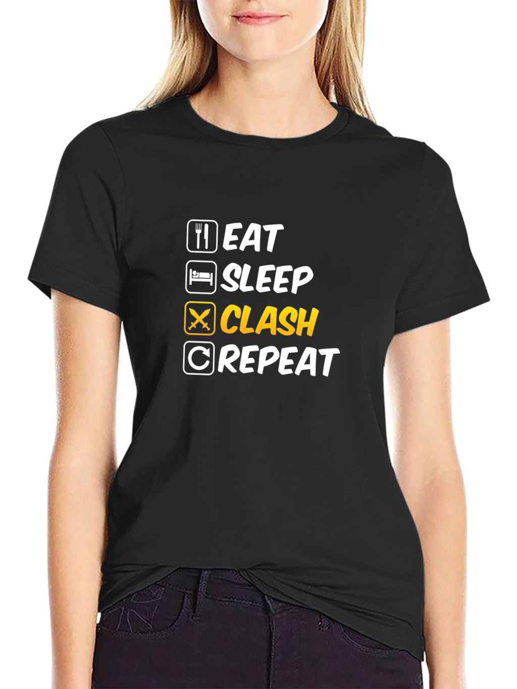 Eat Sleep Clash Repeat Graphic Tee
