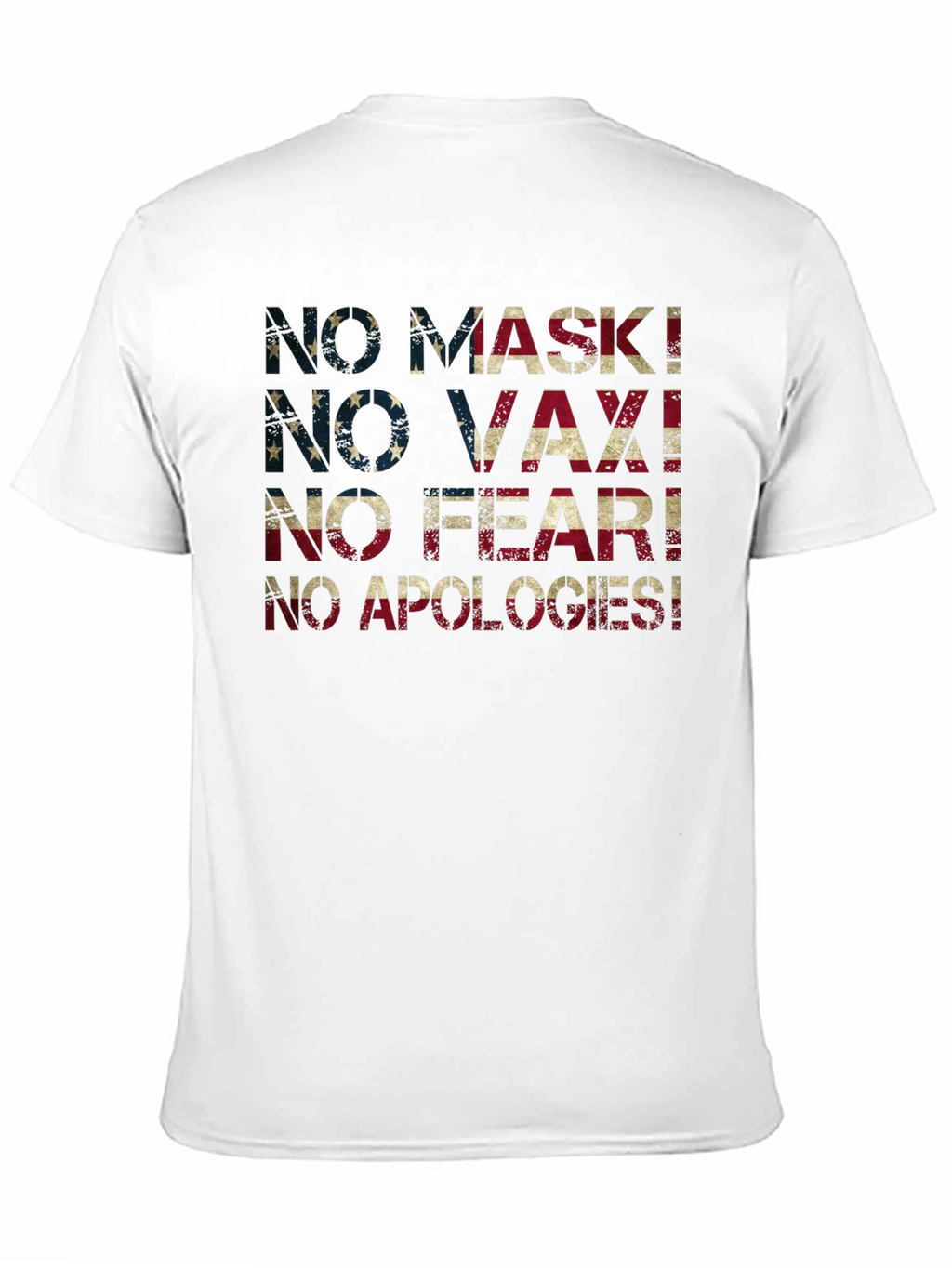 No Mask No Vax T-Shirt USA Flag Anti Vaccine