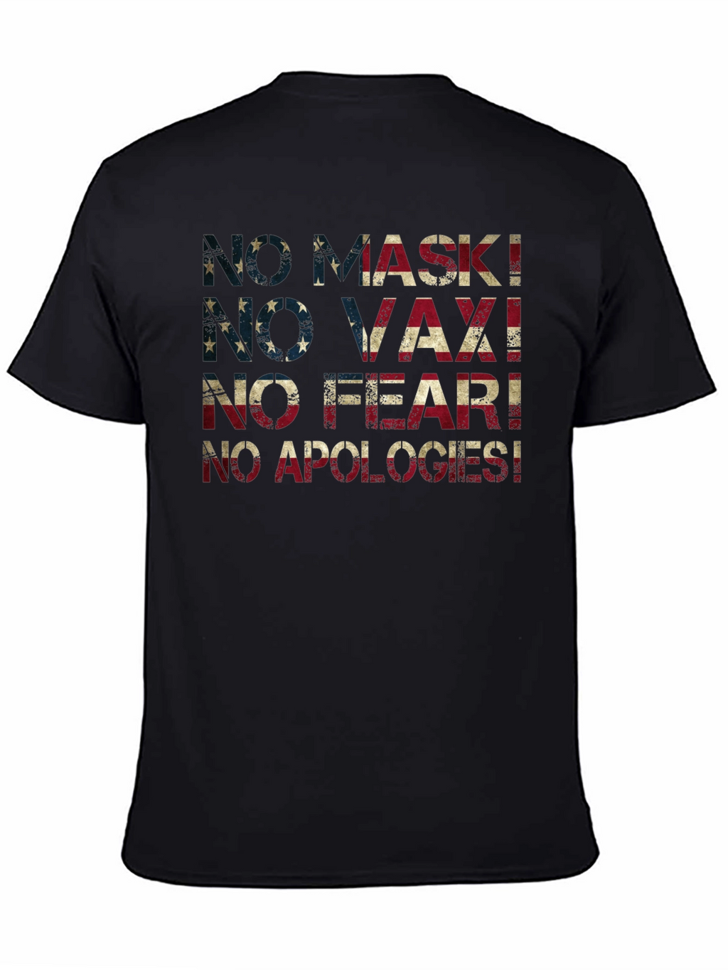 No Mask No Vax T-Shirt USA Flag Anti Vaccine