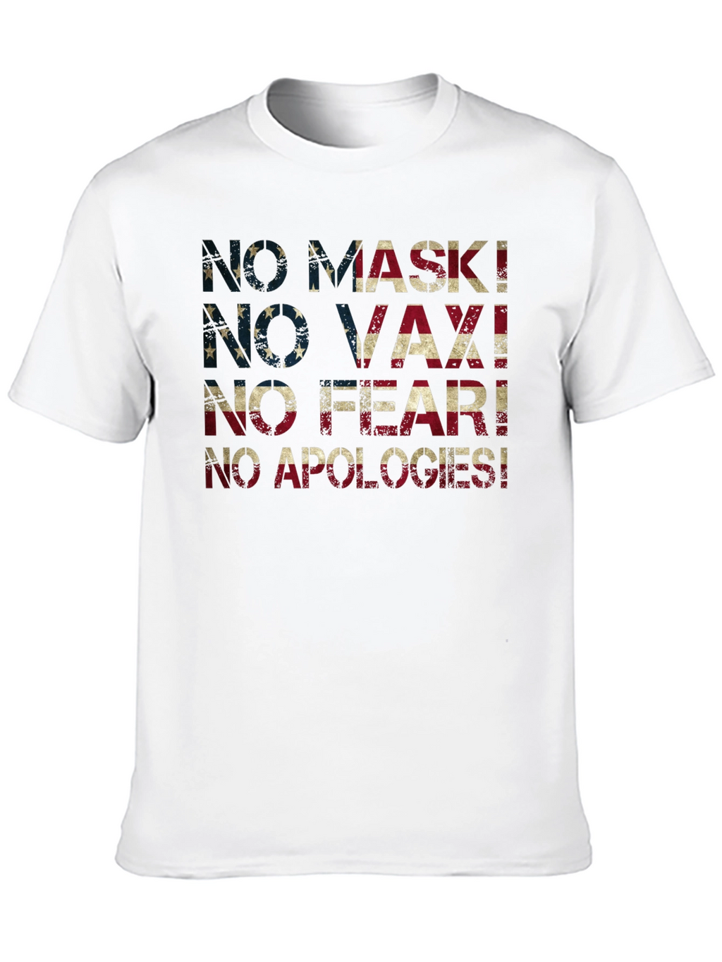 No Mask No Vax T-Shirt USA Flag Anti Vaccine