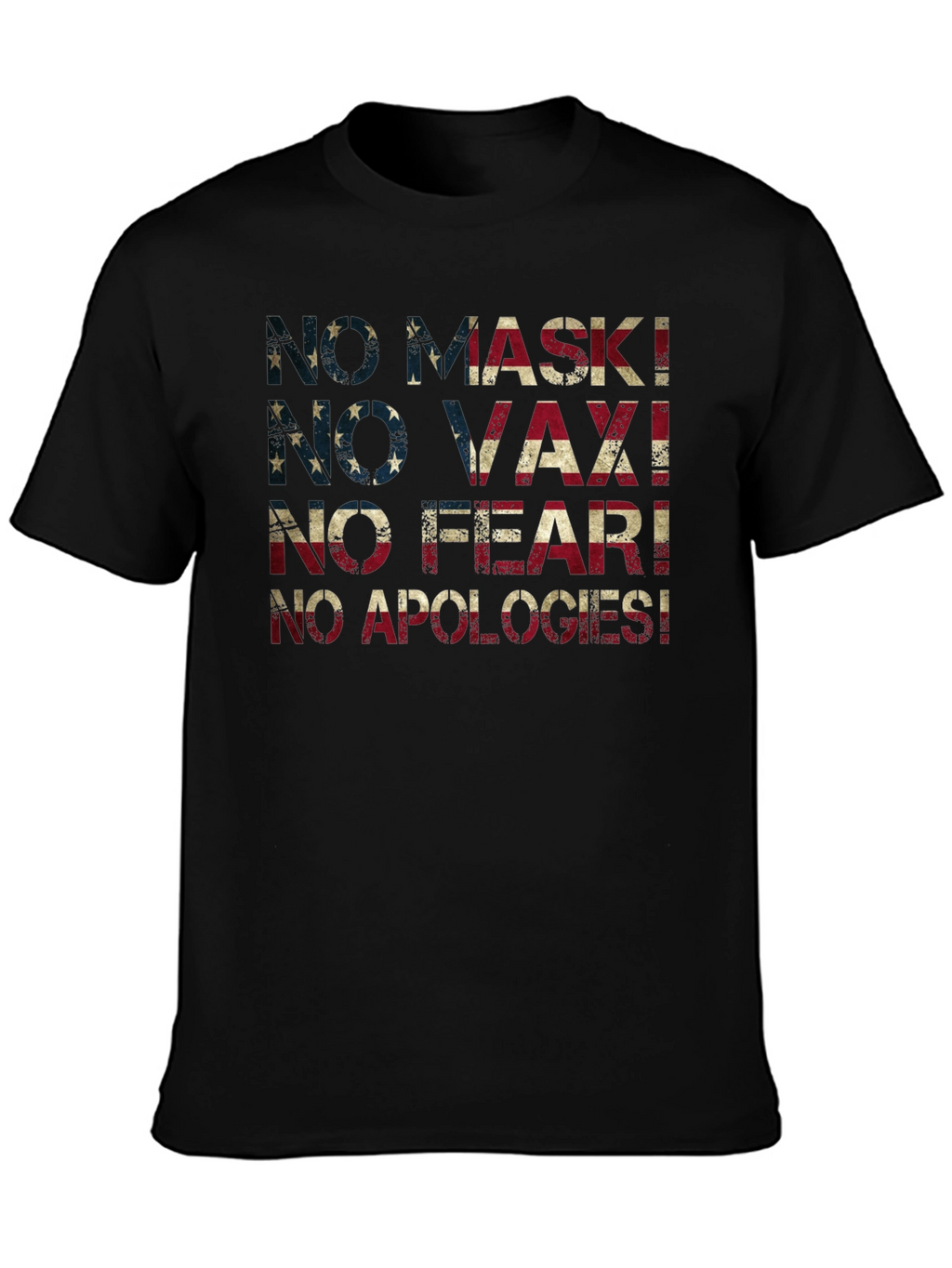 No Mask No Vax T-Shirt USA Flag Anti Vaccine