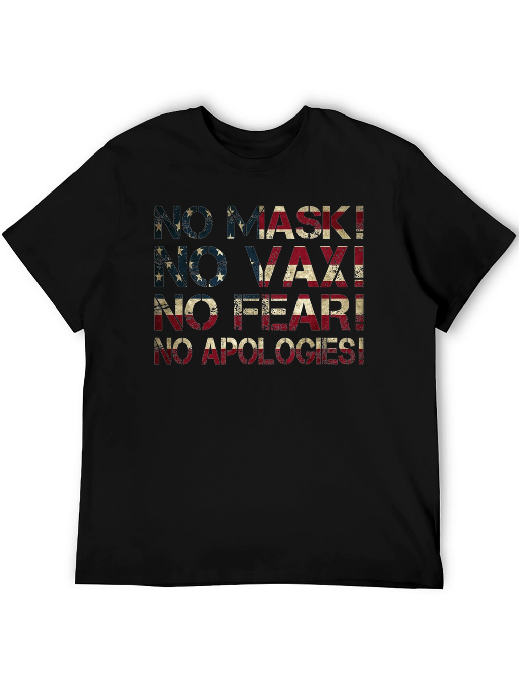 No Mask No Vax T-Shirt USA Flag Anti Vaccine
