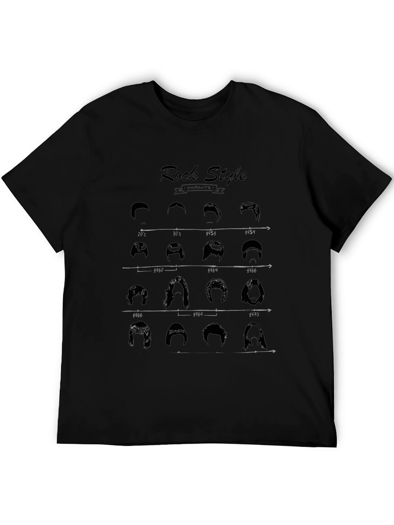 Rock Style Evolution T-Shirt - Vintage Haircut Design