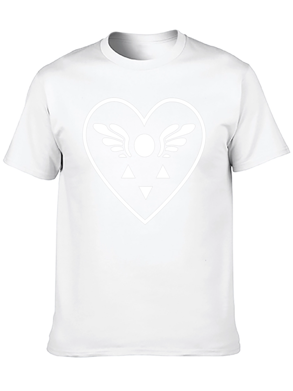 Black T-Shirt with White Heart Design