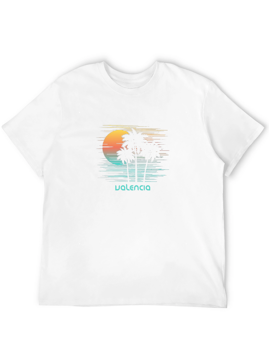 Valencia Palm Tree Sunset Graphic Tee - Black