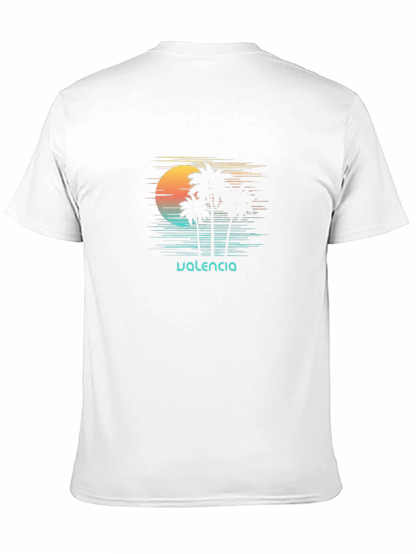 Valencia Palm Tree Sunset Graphic Tee - Black