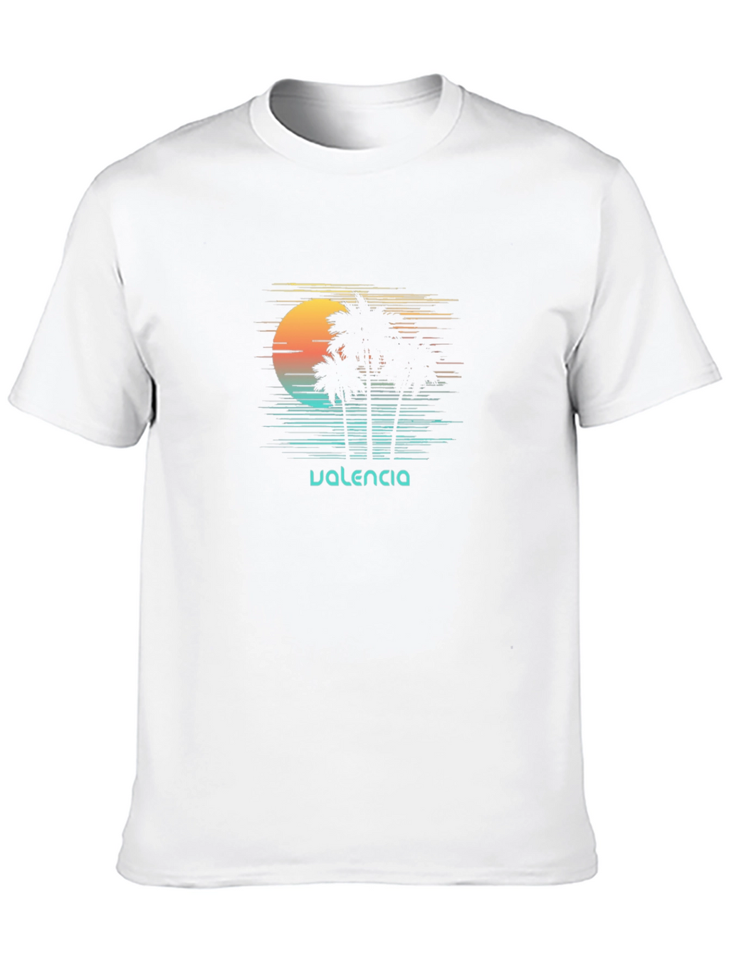 Valencia Palm Tree Sunset Graphic Tee - Black