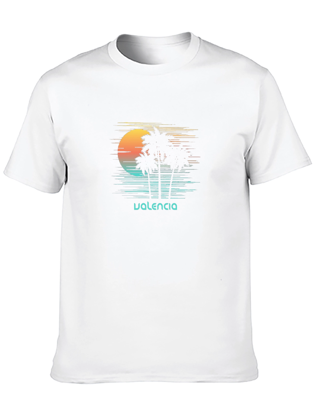 Valencia Palm Tree Sunset Graphic Tee - Black