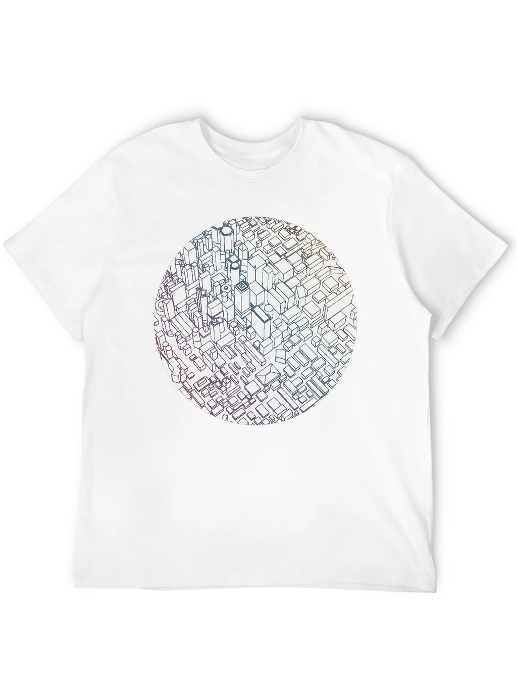 Abstract Cityscape Graphic Black T-Shirt