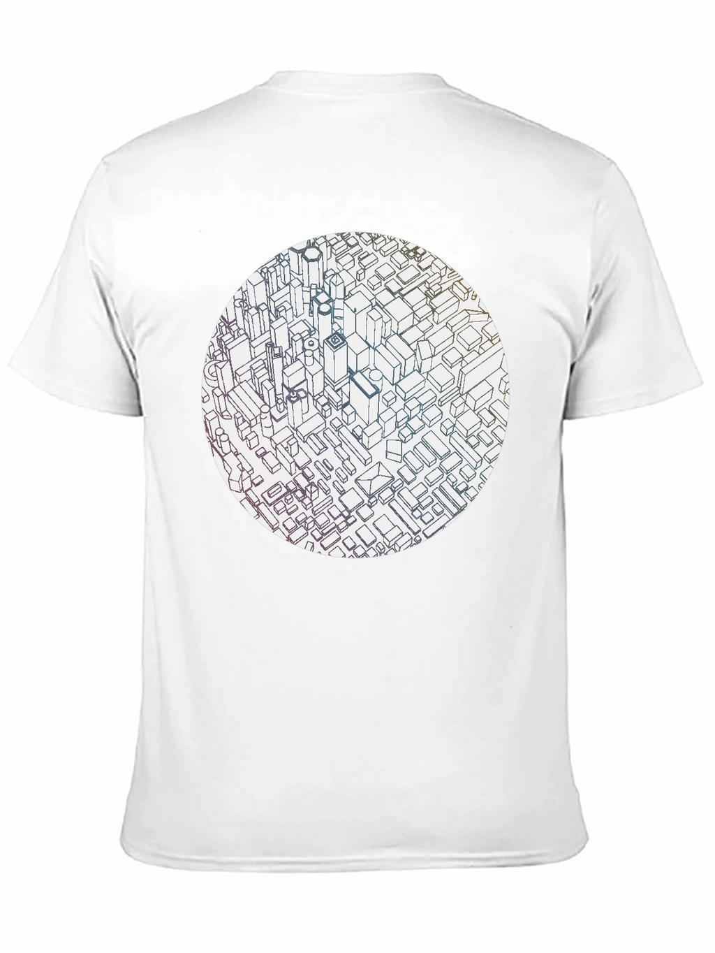 Abstract Cityscape Graphic Black T-Shirt