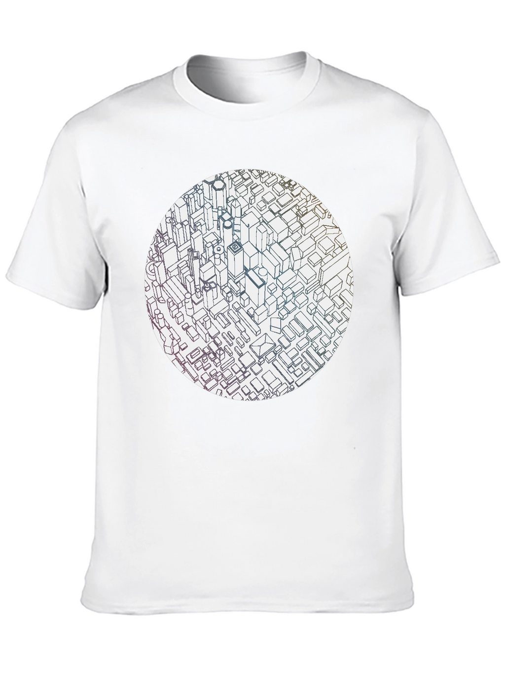 Abstract Cityscape Graphic Black T-Shirt