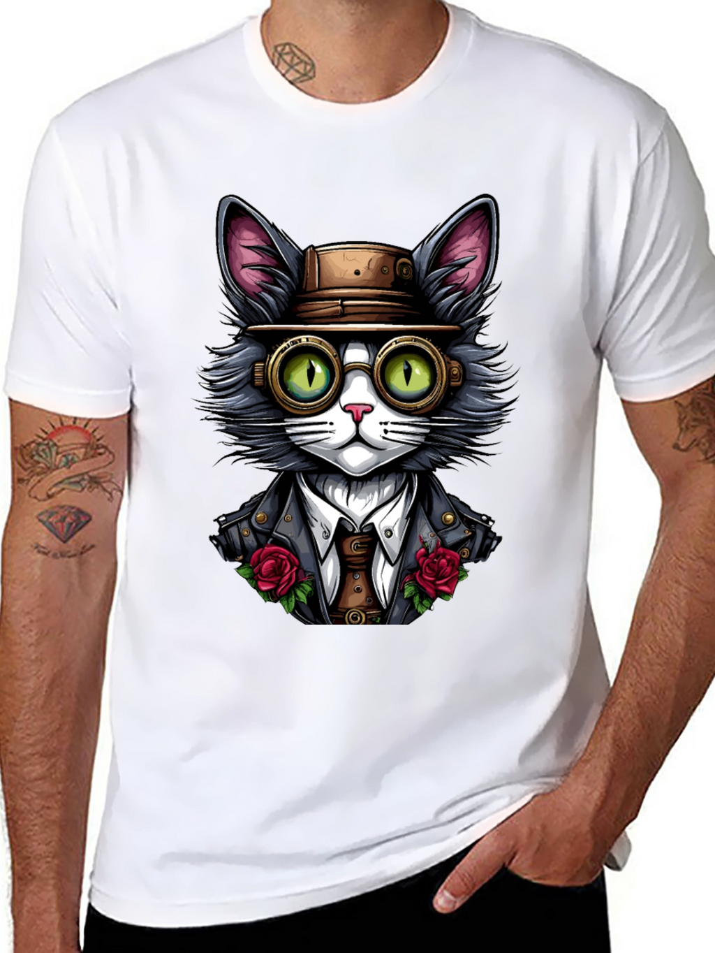 Steampunk Cat Graphic Tee