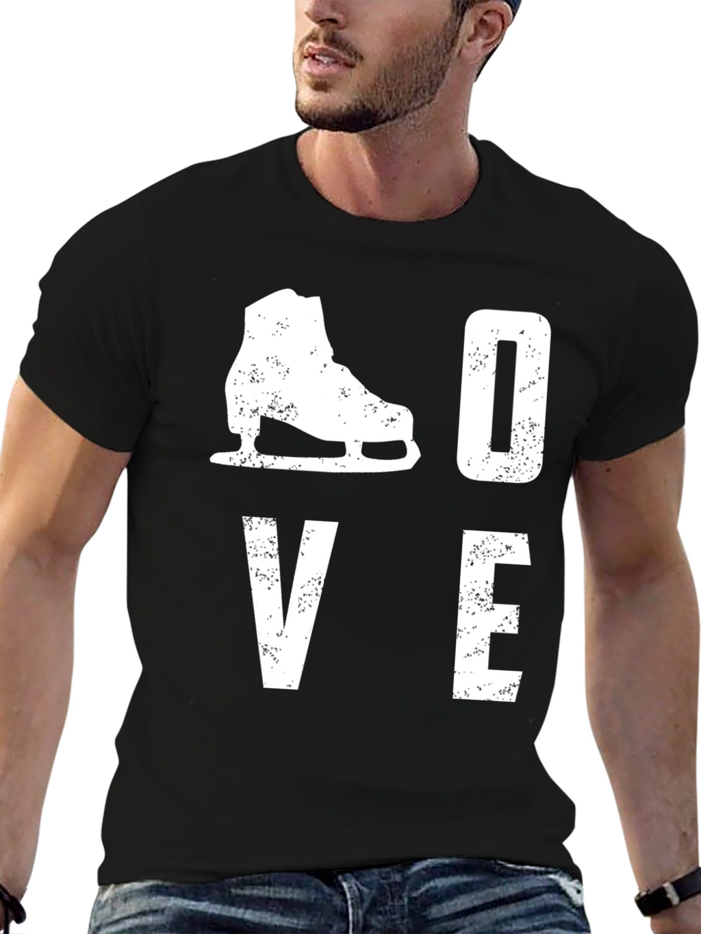 I Love Ice Skating T-Shirt - Distressed Print Design