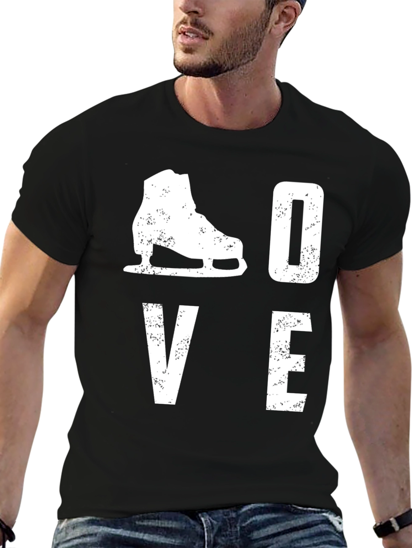 I Love Ice Skating T-Shirt - Distressed Print Design