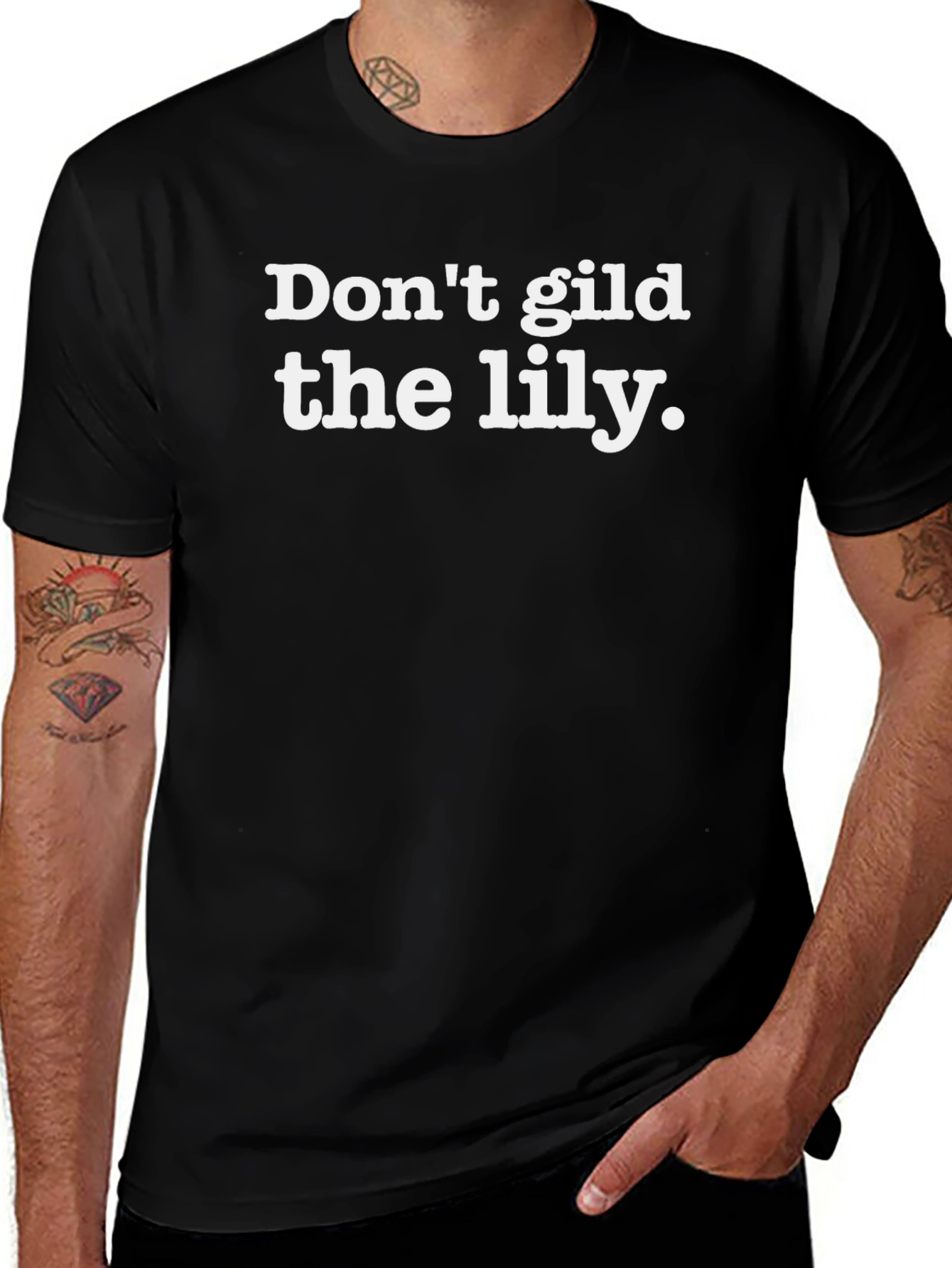 Dont Gild the Lily Graphic Tee - Black Cotton T-Shirt