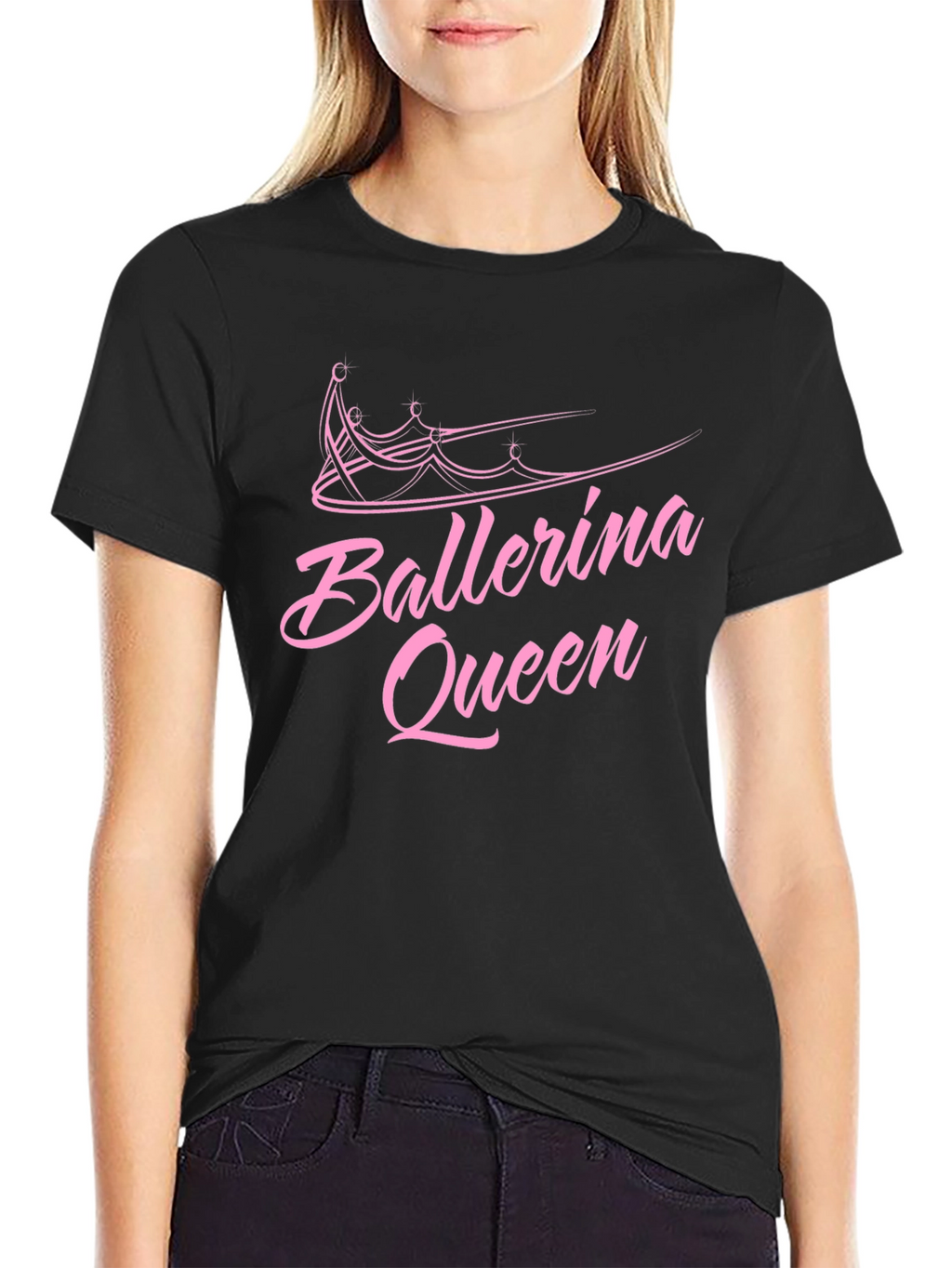 Ballerina Queen Black Graphic T-Shirt