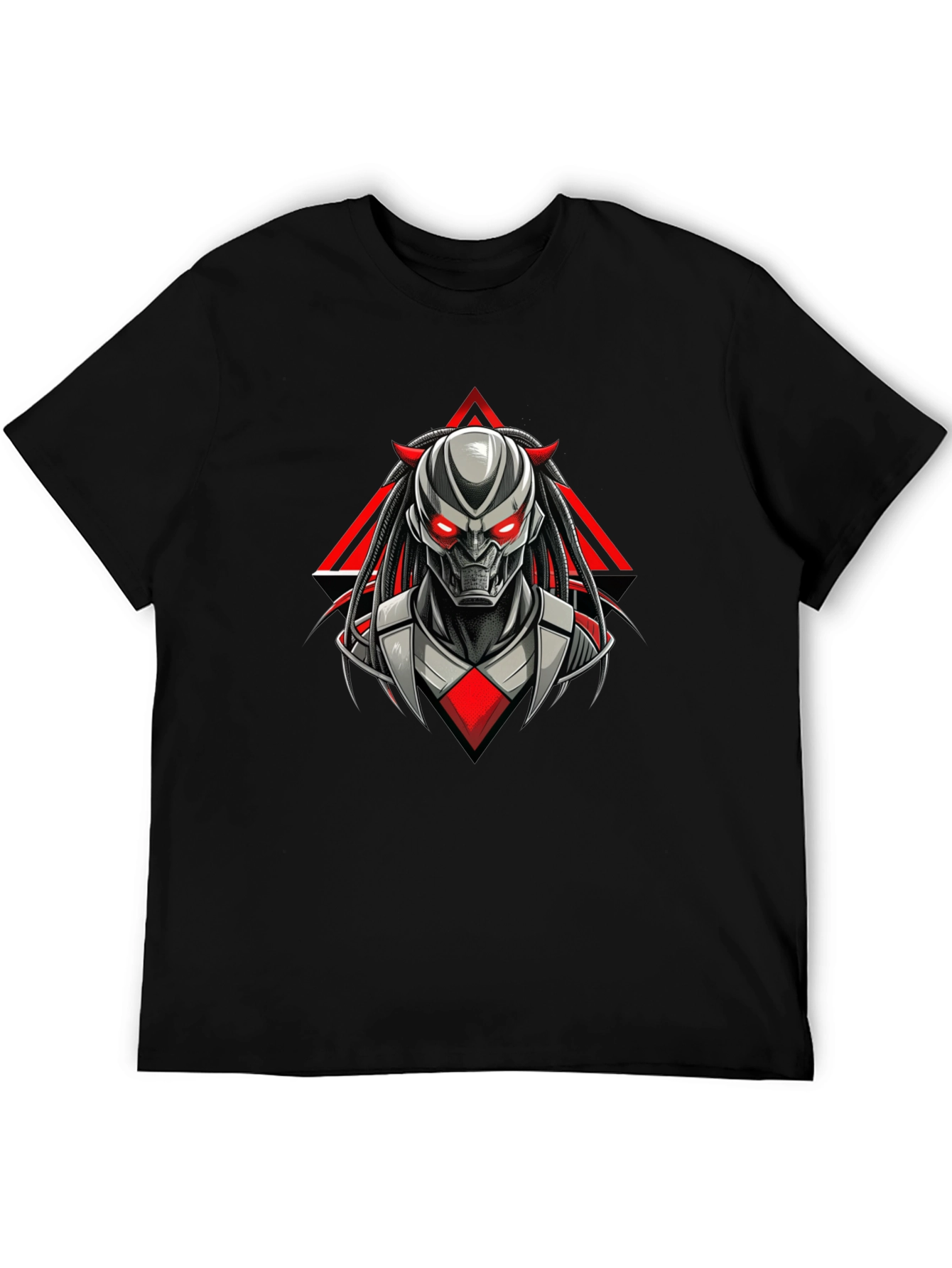 Futuristic Robot Graphic Tee - Mens Black T-Shirt
