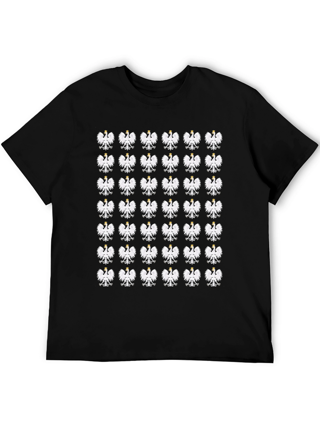 Polish Eagle Pattern Black T-Shirt