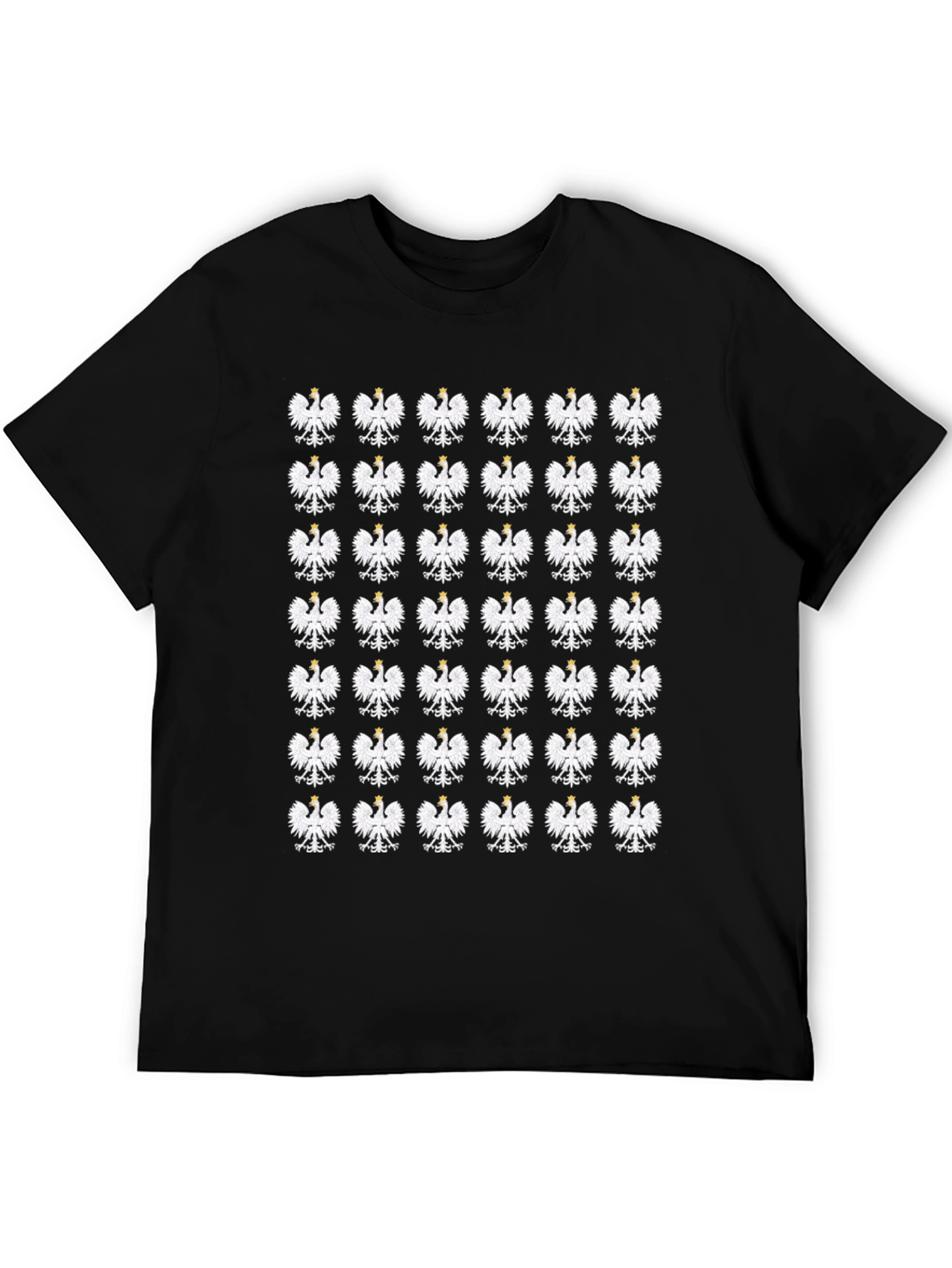 Polish Eagle Pattern Black T-Shirt