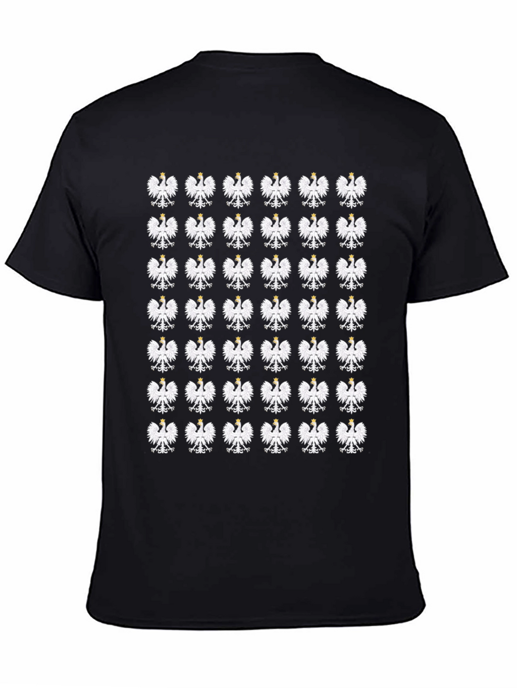 Polish Eagle Pattern Black T-Shirt