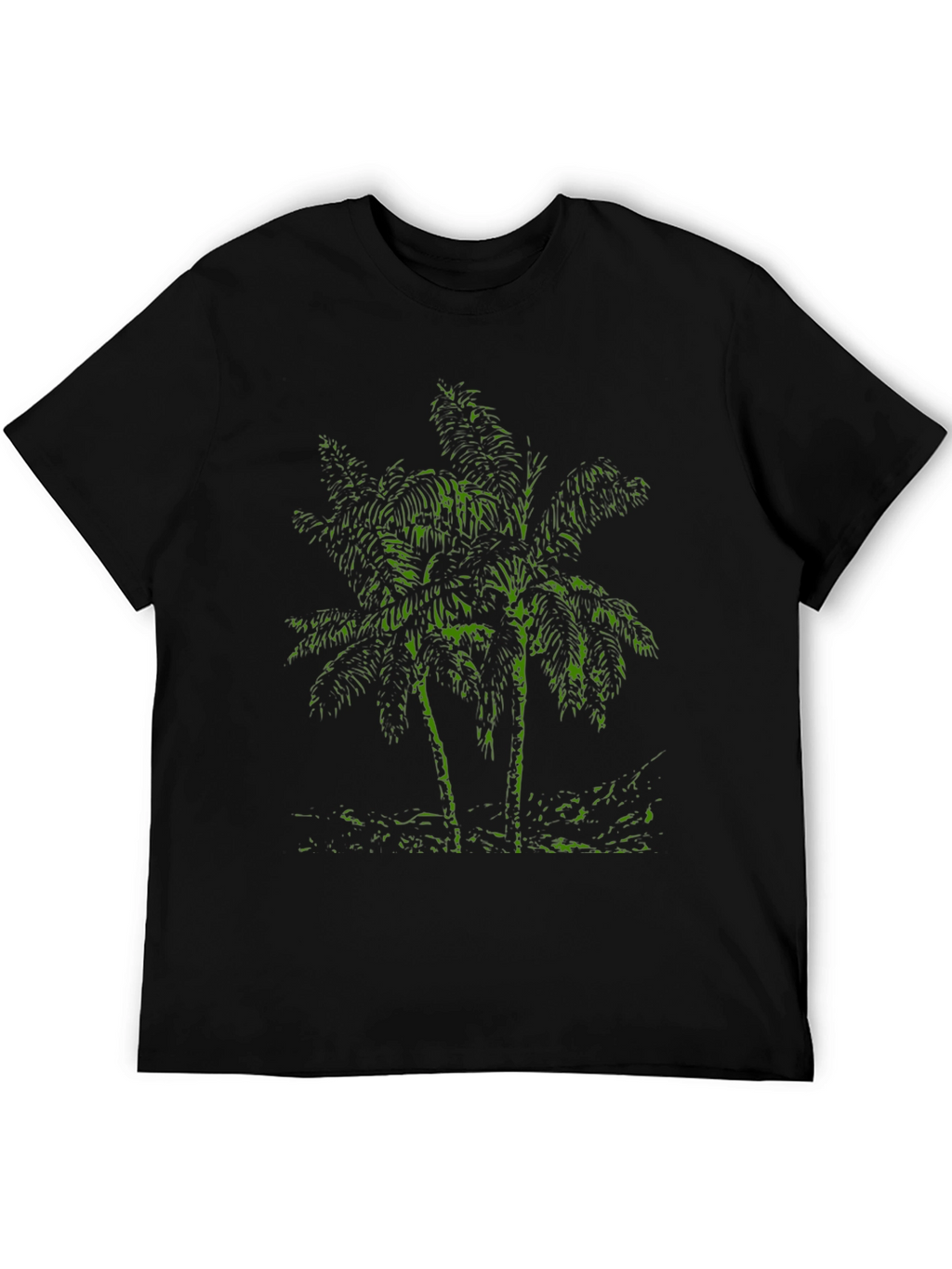 Tropical Palm Tree Graphic T-Shirt - Black