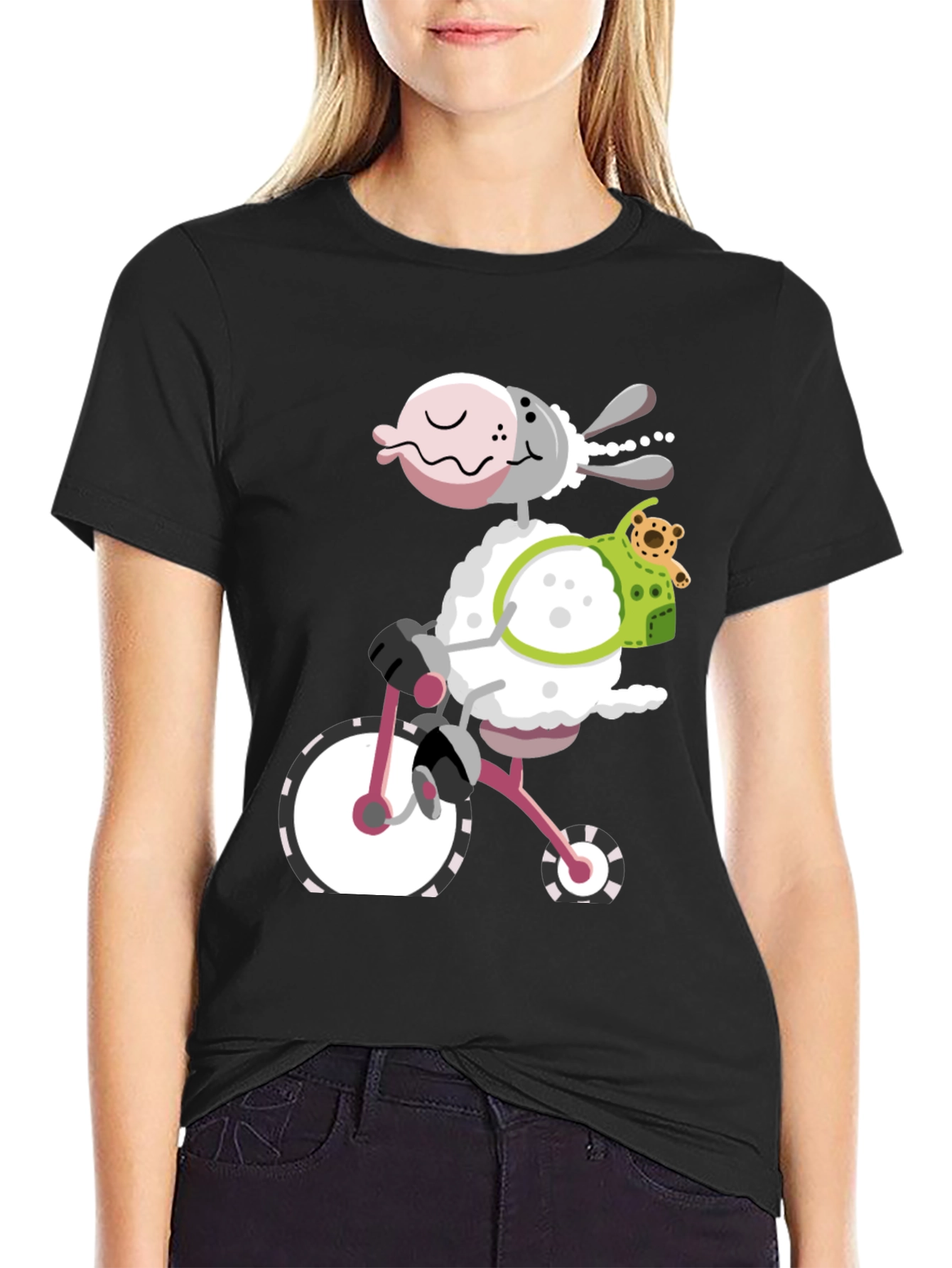 Sheep on Bike Graphic Tee