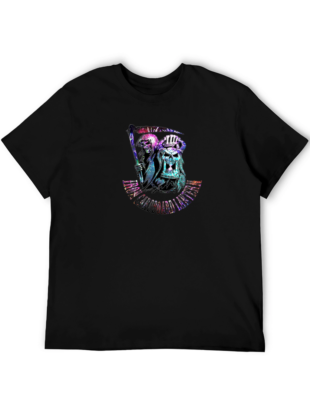 Grim Reaper Skull Graphic Black T-Shirt