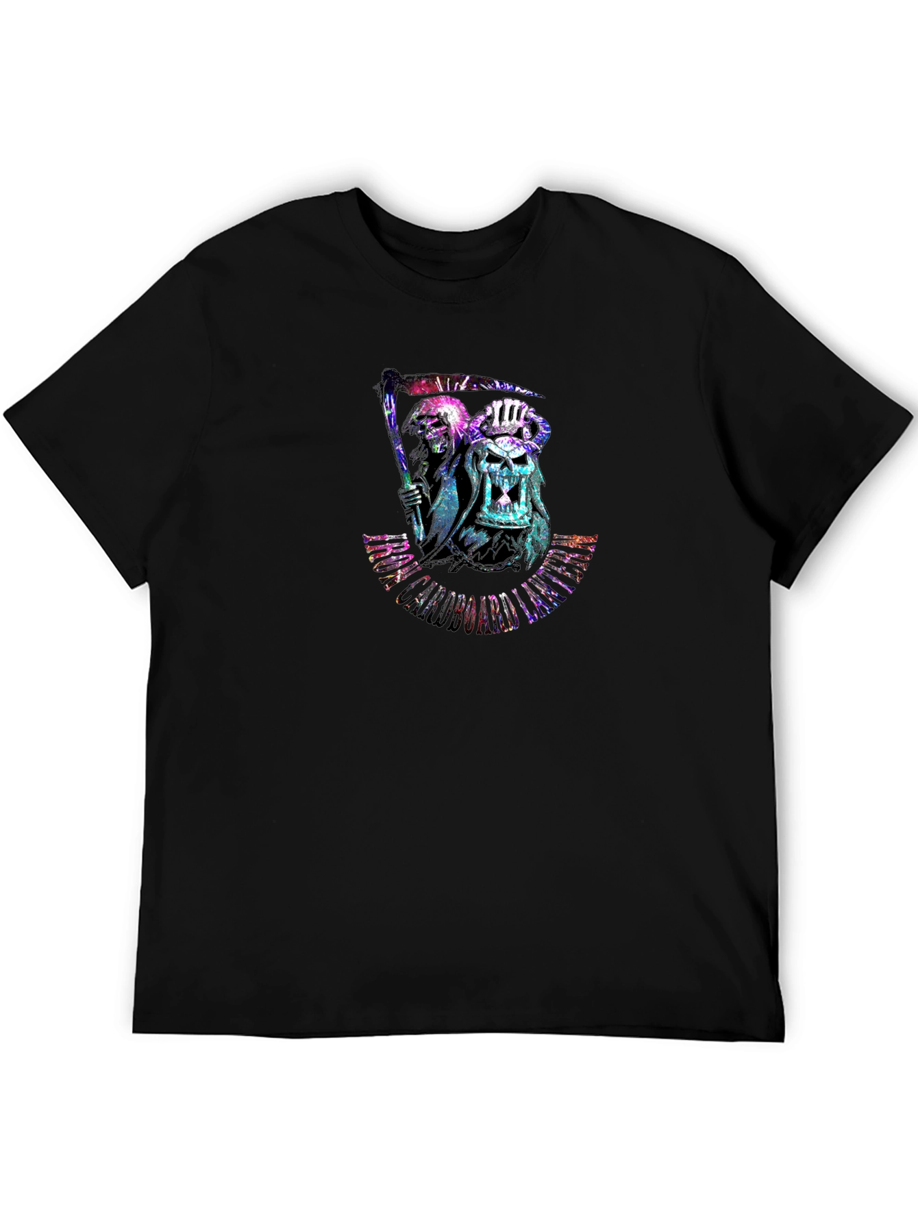 Grim Reaper Skull Graphic Black T-Shirt
