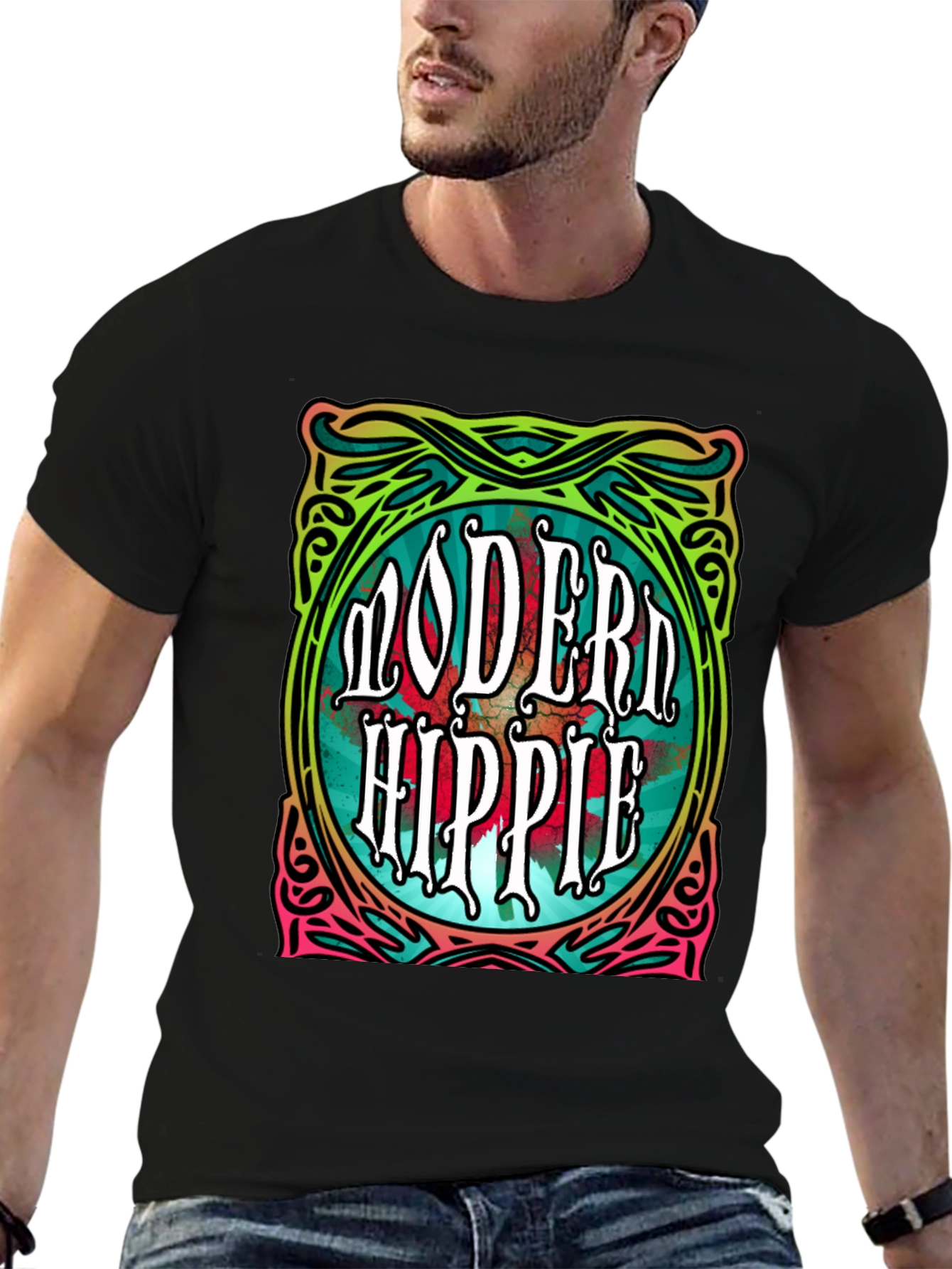 Modern Hippie Graphic Tee - Retro Style
