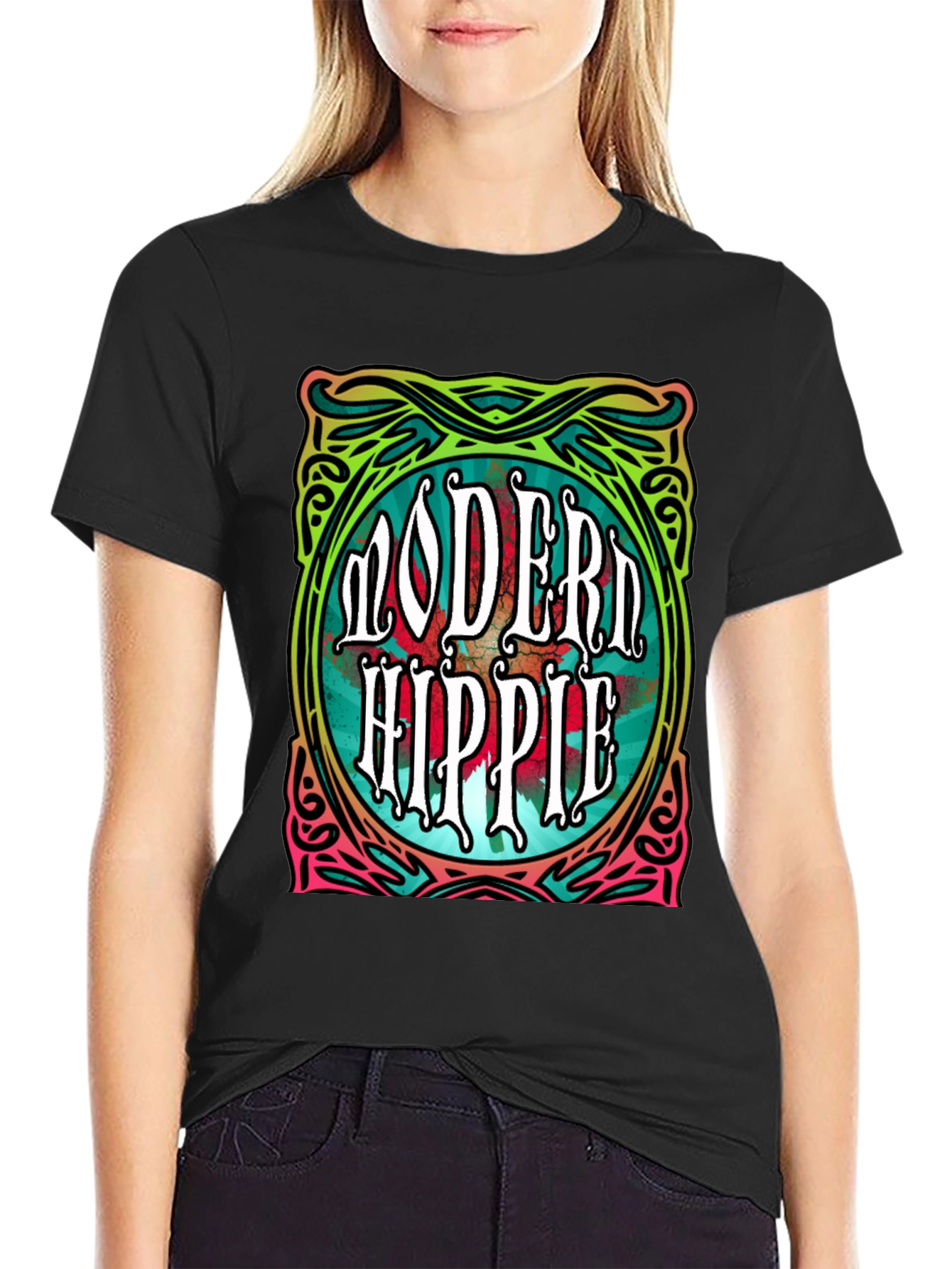 Modern Hippie Graphic Tee - Retro Style