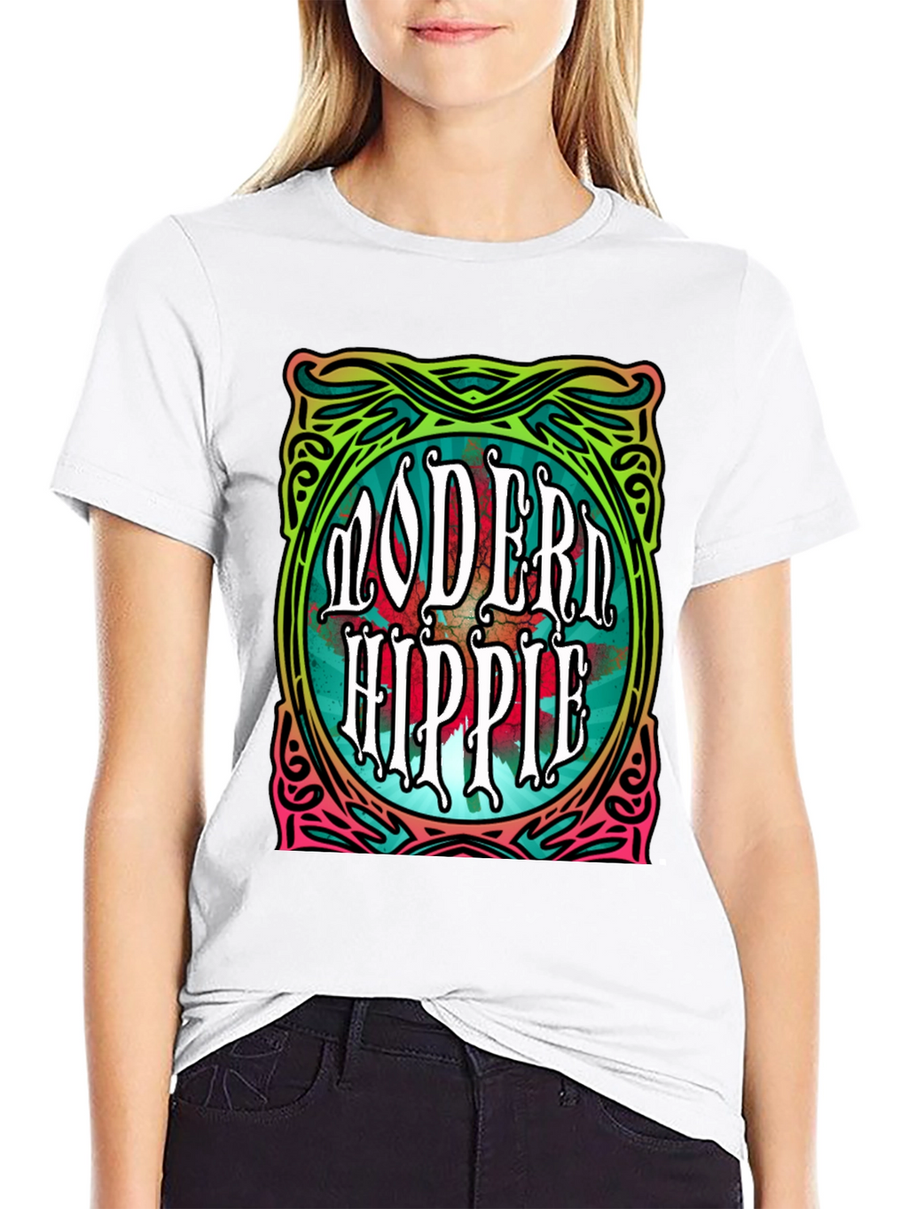 Modern Hippie Graphic Tee - Retro Style