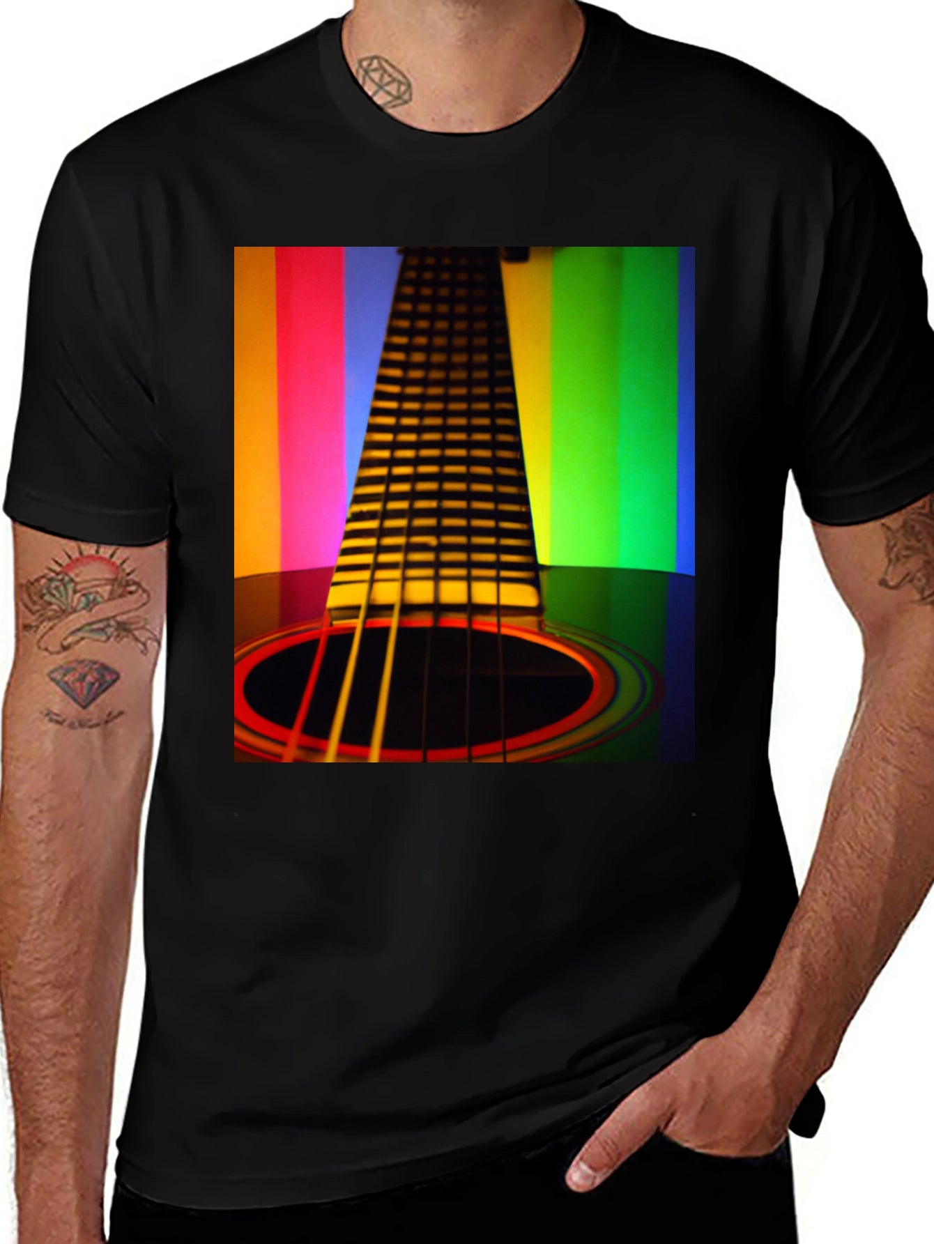 Rainbow Guitar T-Shirt - Musical Harmony