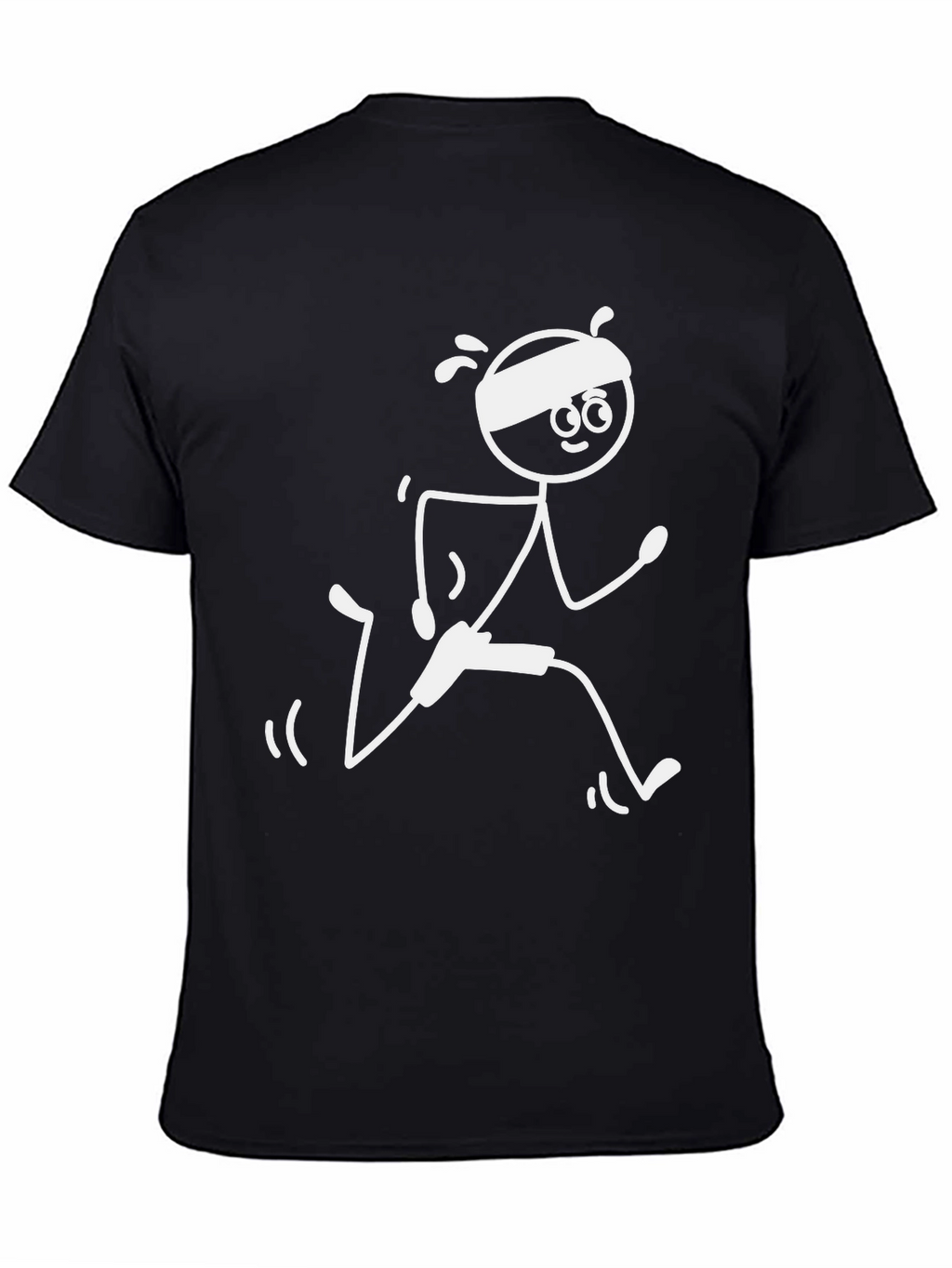 Runner Stick Figure Graphic Tee - Black