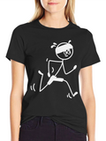 Runner Stick Figure Graphic Tee - Black