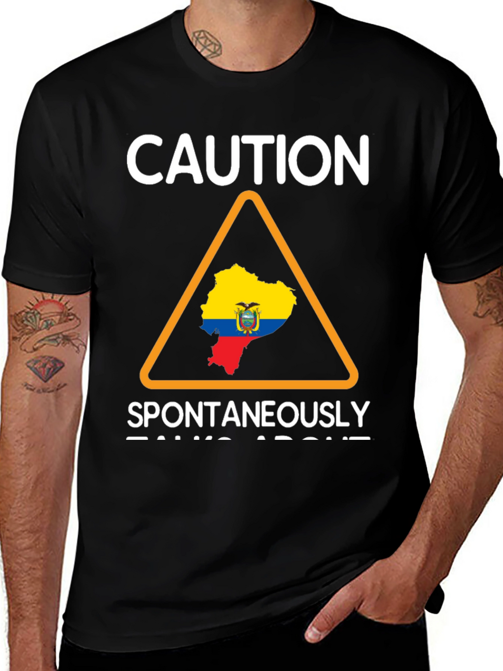Caution: Ecuador T-Shirt - Spontaneously Talks