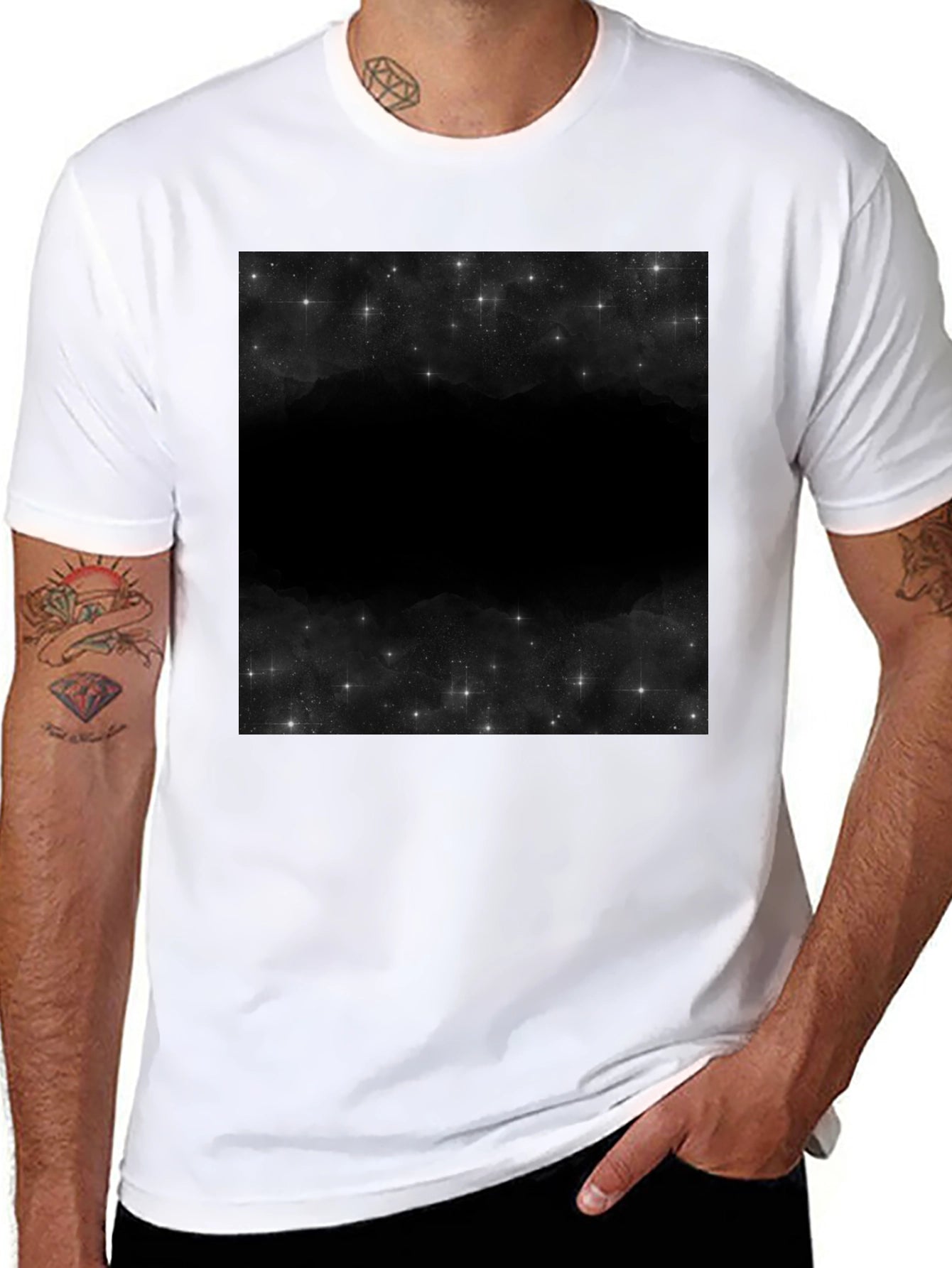 Nebula Print Black T-Shirt