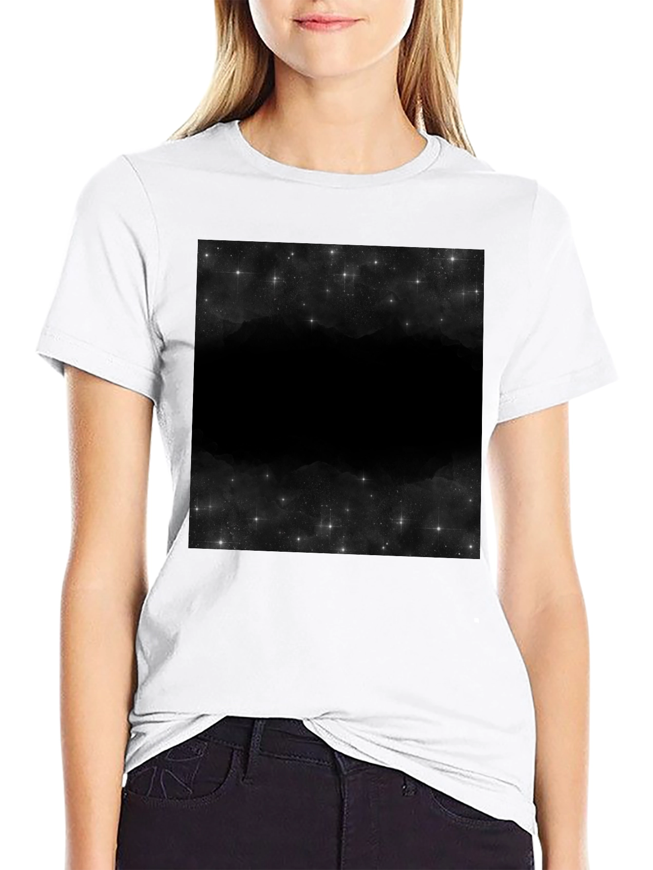Nebula Print Black T-Shirt