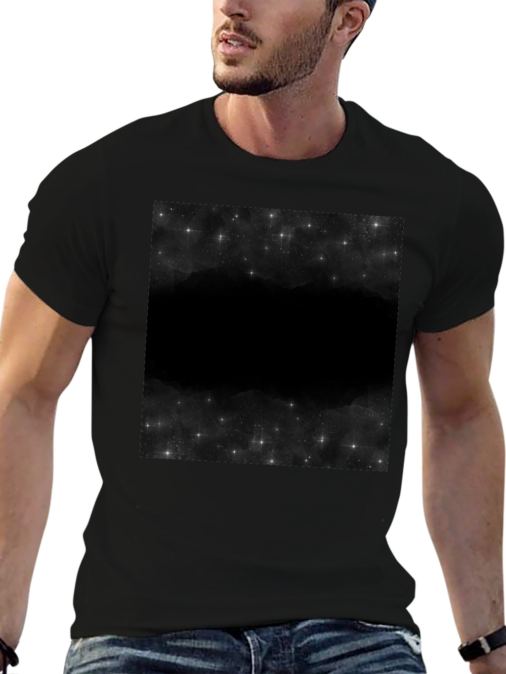 Nebula Print Black T-Shirt