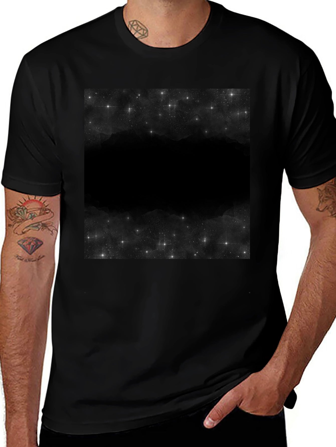 Nebula Print Black T-Shirt