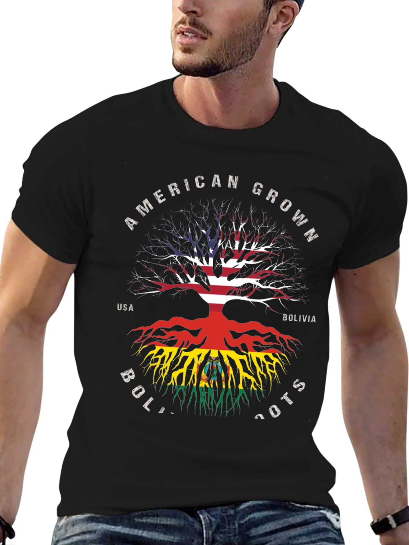 American Grown Bolivia Roots Graphic T-Shirt
