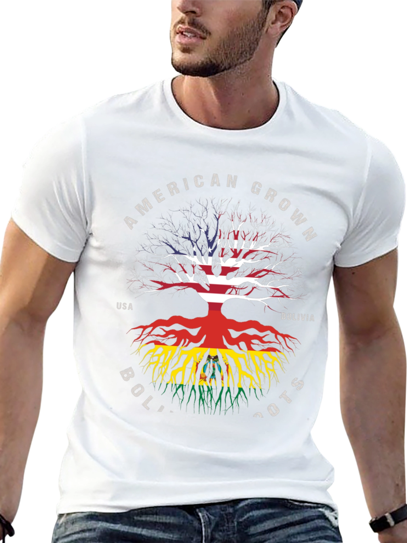 American Grown Bolivia Roots Graphic T-Shirt