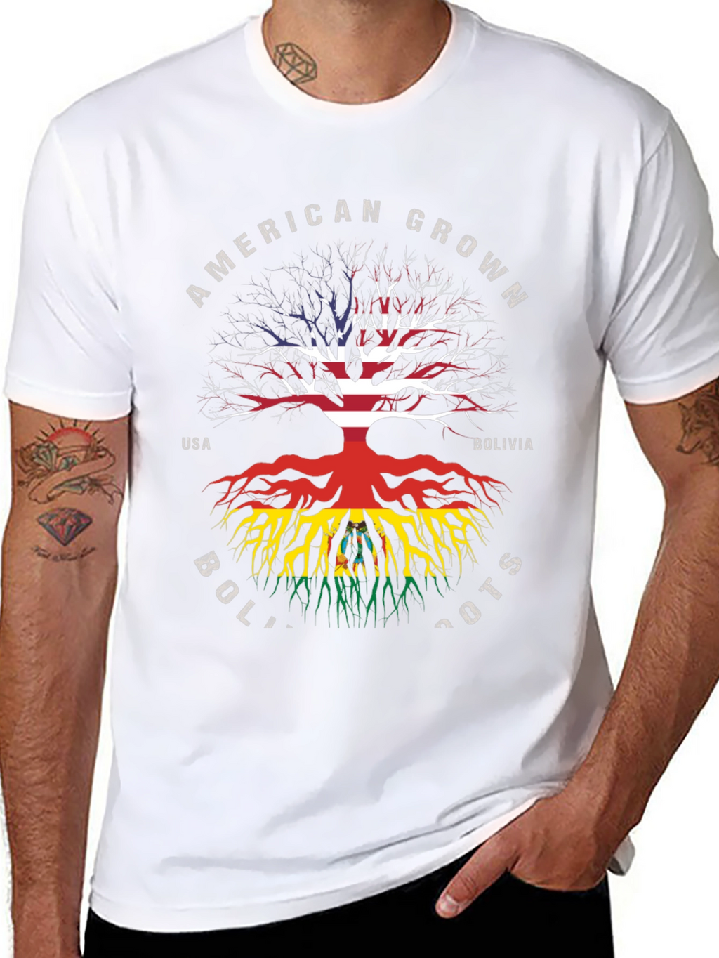 American Grown Bolivia Roots Graphic T-Shirt