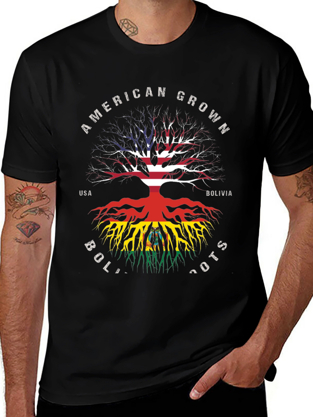 American Grown Bolivia Roots Graphic T-Shirt