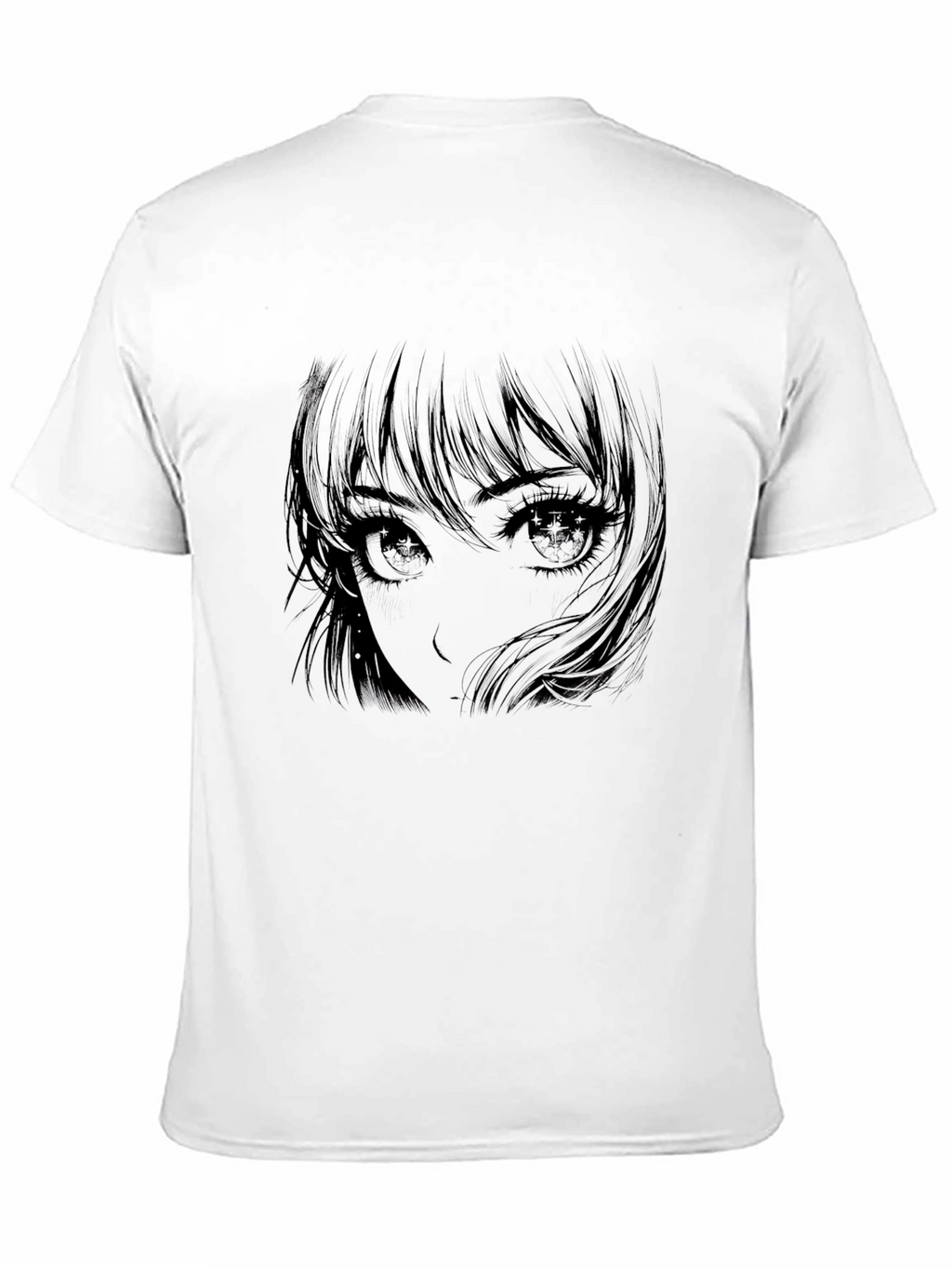 Anime Girl Graphic Print Black T-Shirt